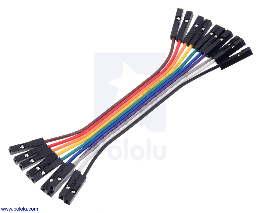 Ribbon Cable Premium Jumper Wires 10-Color M-F 6" (15 cm)