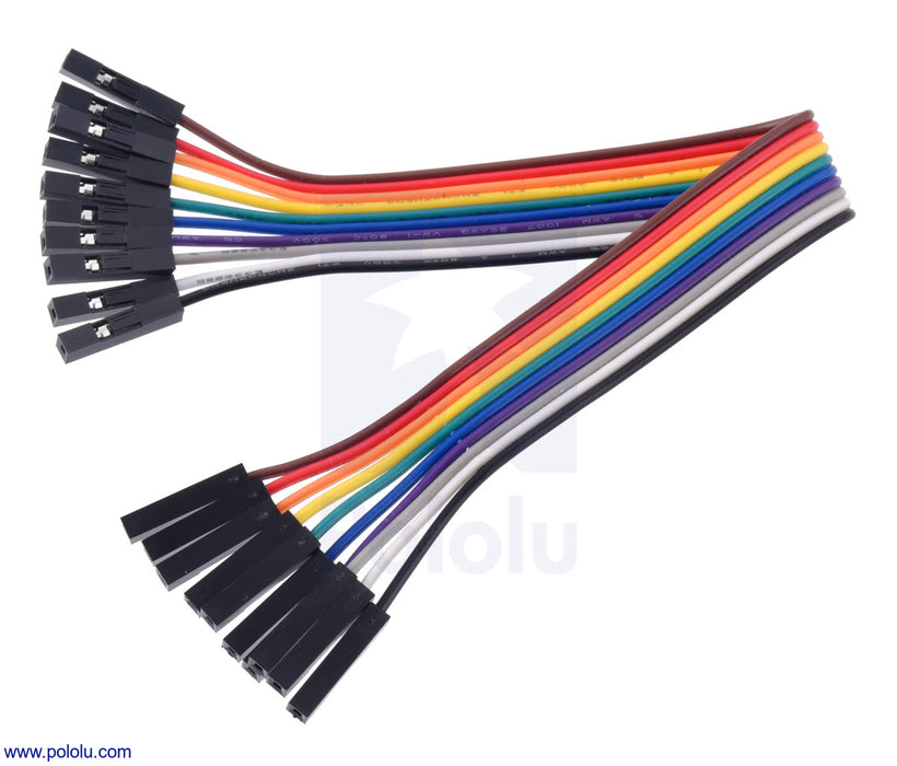 Ribbon Cable Premium Jumper Wires 10-Color FF 6" (15 cm)