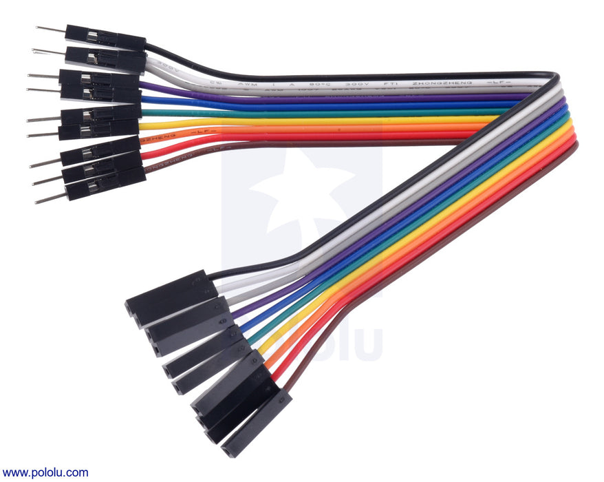 Ribbon Cable Premium Jumper Wires 10-Color M-F 6" (15 cm)