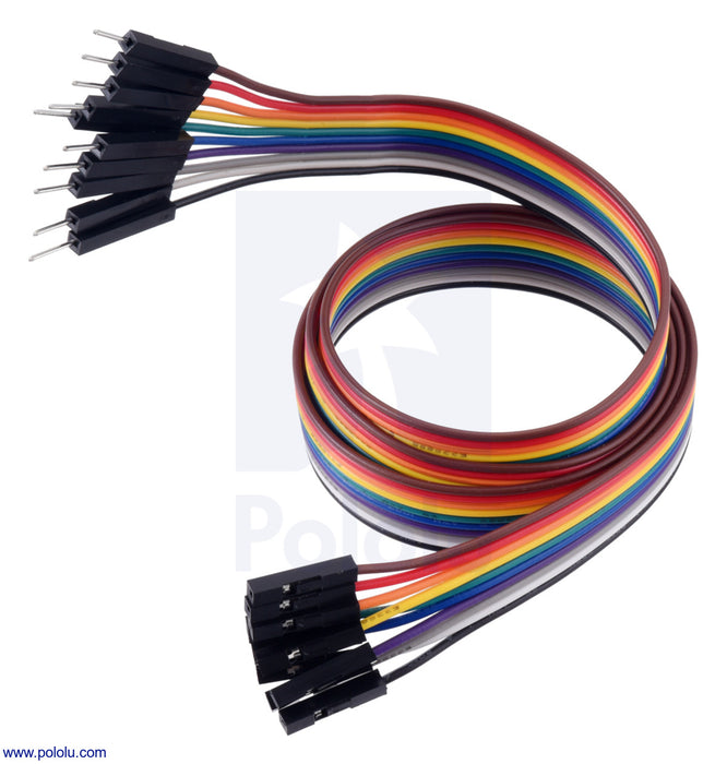 Ribbon Cable Premium Jumper Wires 10-Color MF 24" (60 cm)