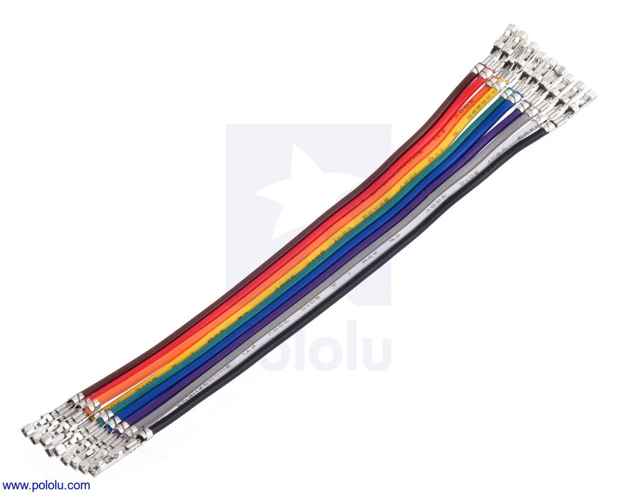 Ribbon Cable with Pre-Crimped Terminals 10-Color F-F 3" (7.5 cm)