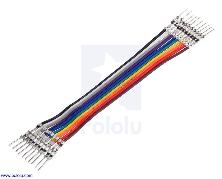 Ribbon Cable with Pre-Crimped Terminals 10-Color M-M 3" (7.5 cm)