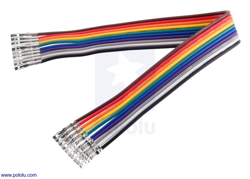 Ribbon Cable with Pre-Crimped Terminals 10-Color F-F 6" (15 cm)