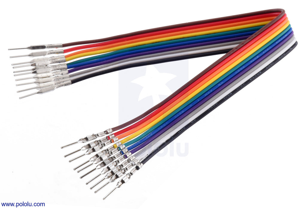 Ribbon Cable with Pre-Crimped Terminals 10-Color M-M 6" (15 cm)