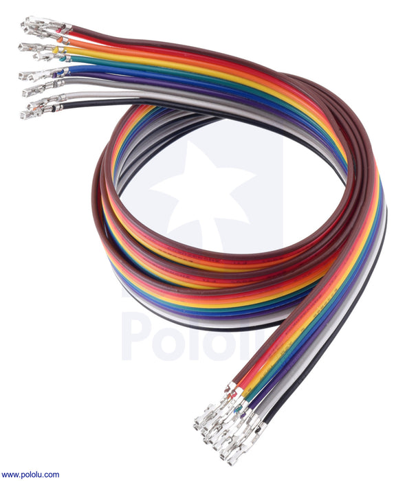 Ribbon Cable with Pre-Crimped Terminals 10-Color FF 24" (60 cm)