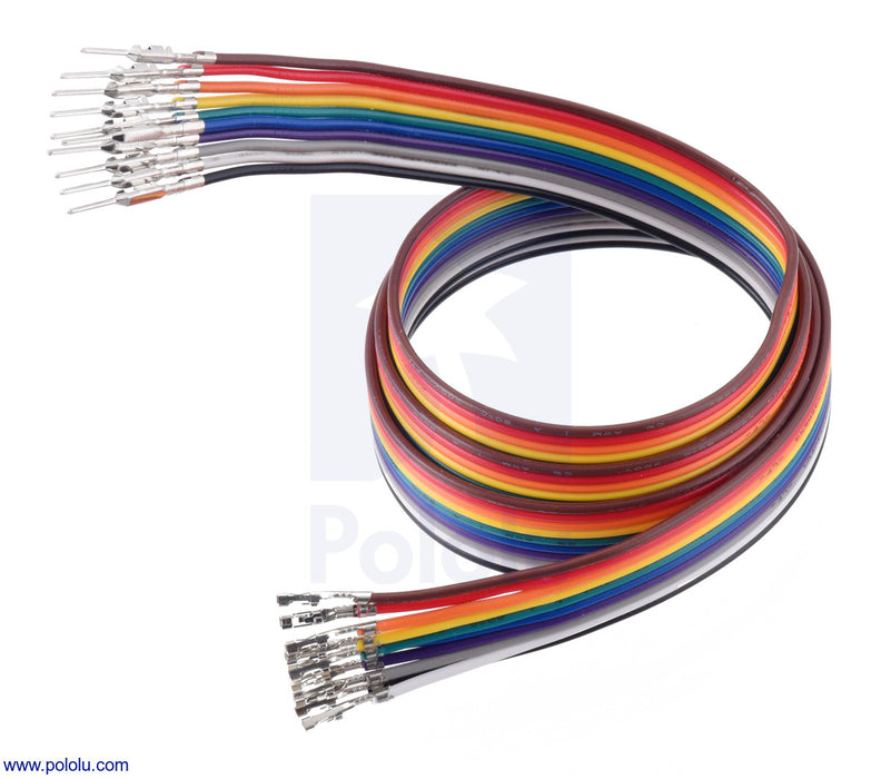 Ribbon Cable with Pre-Crimped Terminals 10-Color M-F 24" (60 cm)