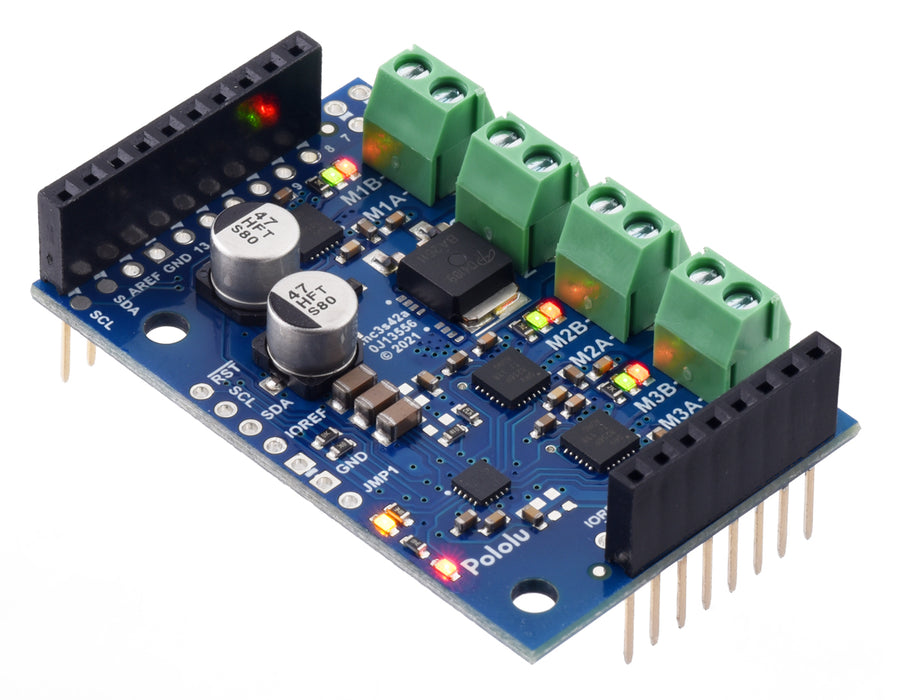 Motoron M3S256 Triple Motor Controller Shield for Arduino (Connectors Soldered)