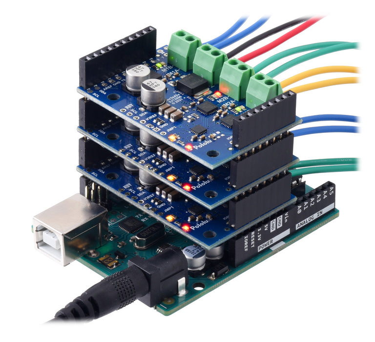 Motoron M3S256 Triple Motor Controller Shield for Arduino (No Connectors)