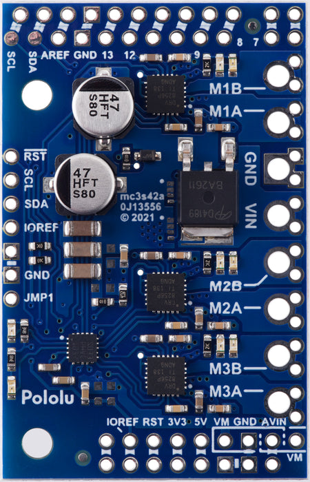 Motoron M3S256 Triple Motor Controller Shield for Arduino (No Connectors)