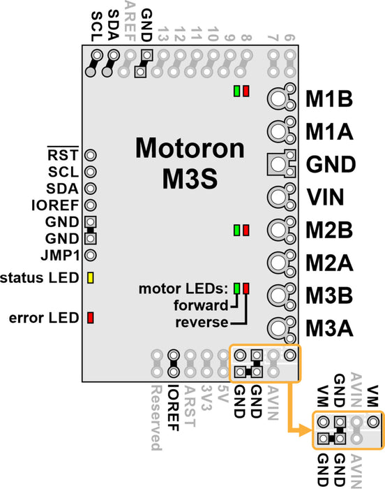 Motoron M3S256 Triple Motor Controller Shield for Arduino (Connectors Soldered)