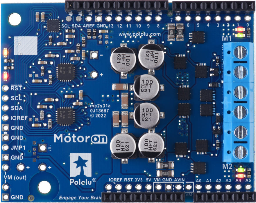 Motoron M2S24v14 Dual High-Power Motor Controller Shield Kit for Arduino