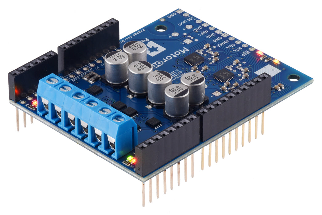 Motoron M2S18v18 Dual High-Power Motor Controller Shield for Arduino (Connectors Soldered)