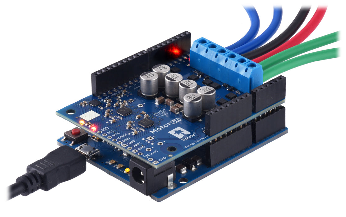 Motoron M2S24v16 Dual High-Power Motor Controller Shield for Arduino (Connectors Soldered)