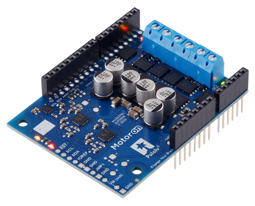 Motoron M2S24v16 Dual High-Power Motor Controller Shield for Arduino (Connectors Soldered)