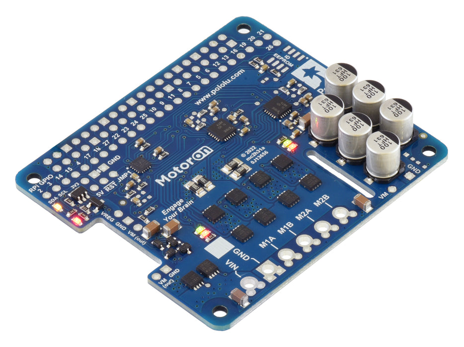 Motoron M2H24v14 Dual High-Power Motor Controller for Raspberry Pi (No Connectors or Standoffs)