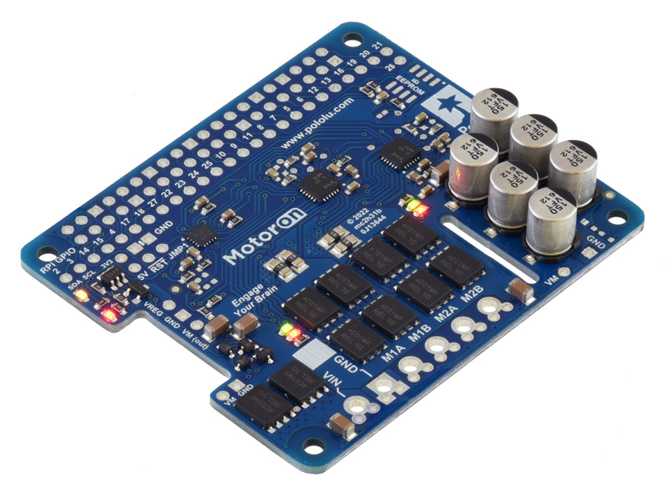 Motoron M2H18v20 Dual High-Power Motor Controller for Raspberry Pi (No Connectors or Standoffs)