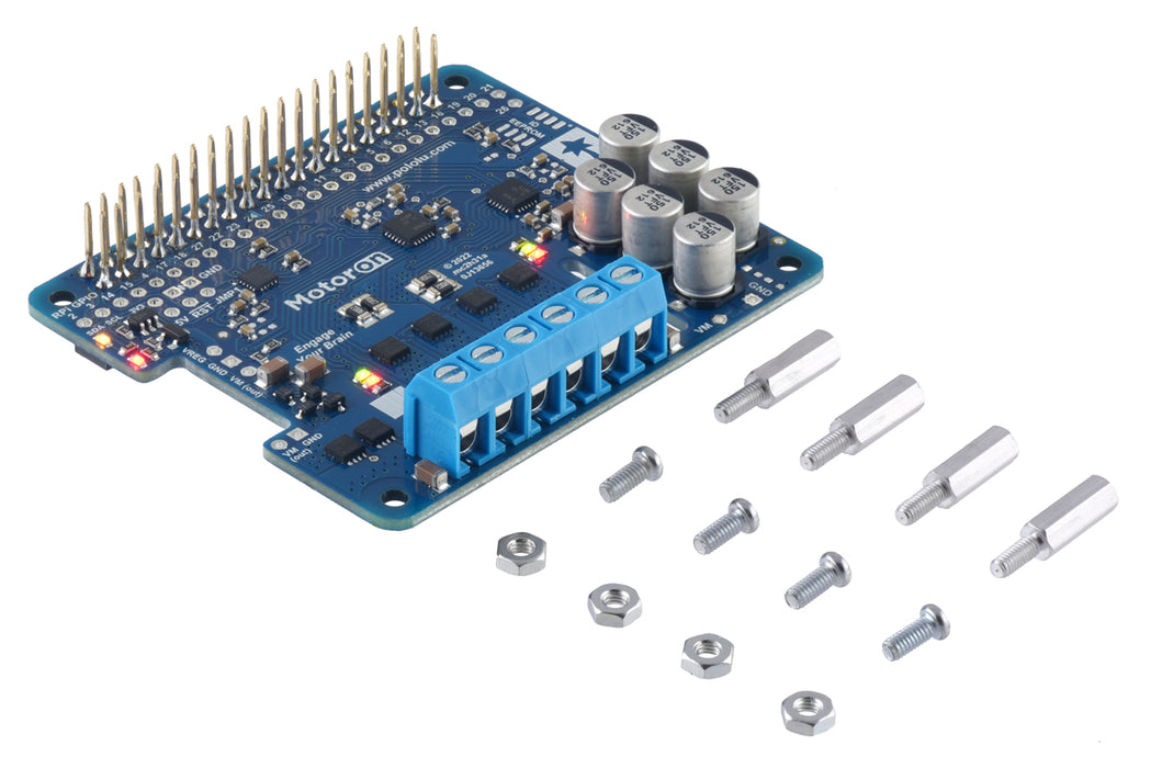 Motoron M2H18v18 Dual High-Power Motor Controller for Raspberry Pi (Connectors Soldered)