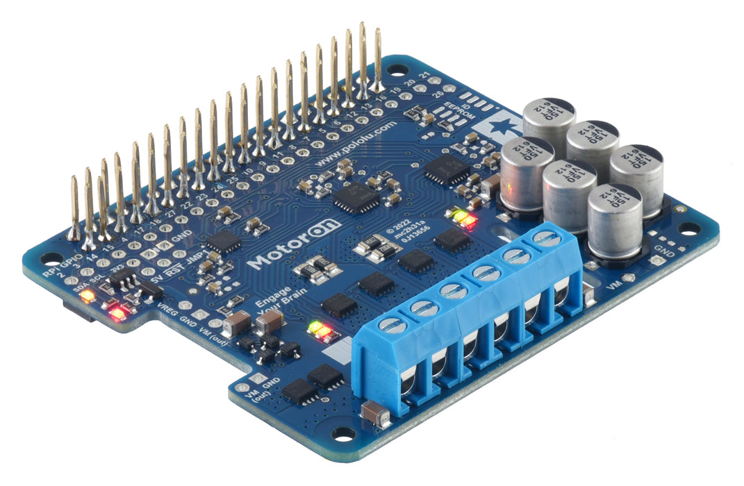 Motoron M2H18v18 Dual High-Power Motor Controller for Raspberry Pi (Connectors Soldered)