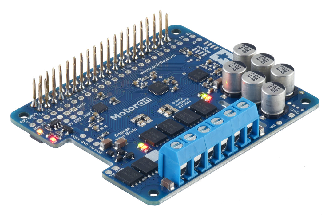 Motoron M2H18v20 Dual High-Power Motor Controller for Raspberry Pi (Connectors Soldered)