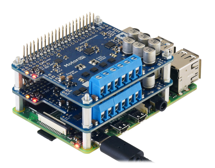 Motoron M2H24v16 Dual High-Power Motor Controller for Raspberry Pi (No Connectors or Standoffs)