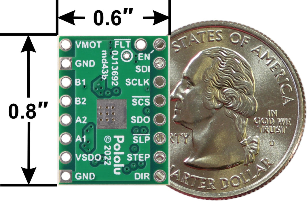 DRV8434S SPI Stepper Motor Driver Carrier, Potentiometer for Max. Current Limit (Header Pins Soldered)