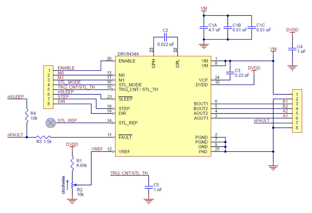 DRV8434A Stepper Motor Driver Carrier (Header Pins Soldered)