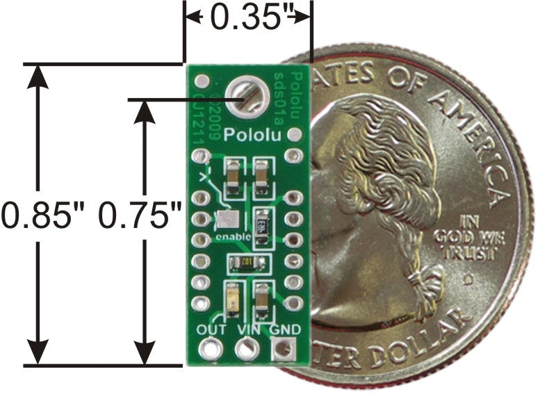 Pololu Carrier for Sharp GP2Y0D815Z0F, GP2Y0D810Z0F, and GP2Y0D805Z0F Sensors