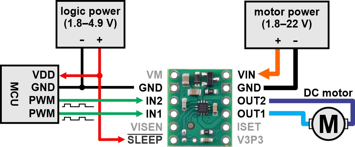 MP6550 Single Brushed DC Motor Driver Carrier