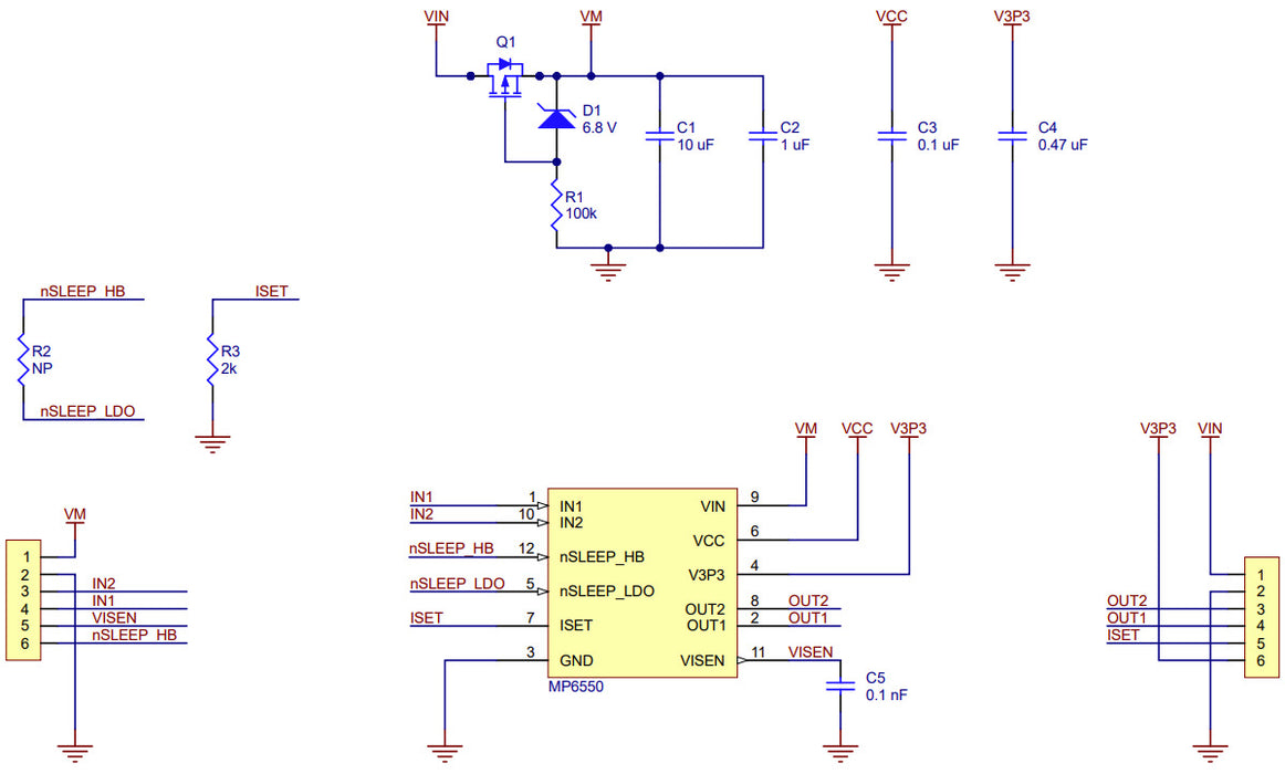 MP6550 Single Brushed DC Motor Driver Carrier