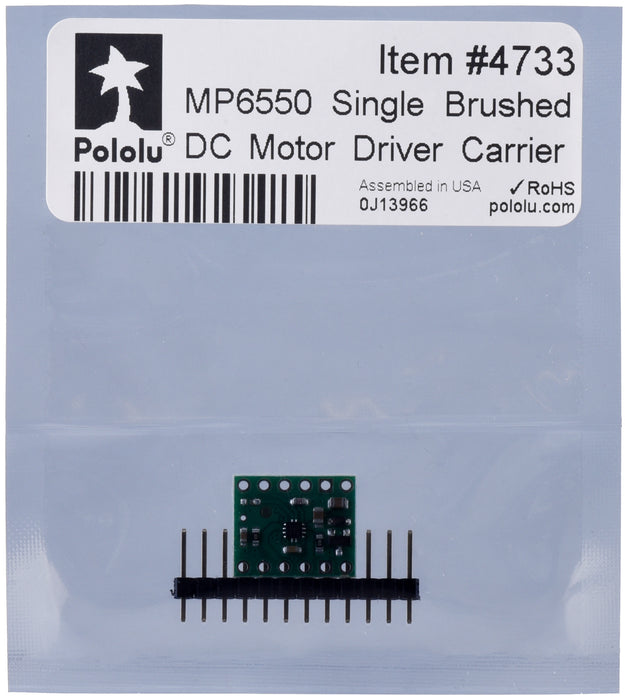 MP6550 Single Brushed DC Motor Driver Carrier