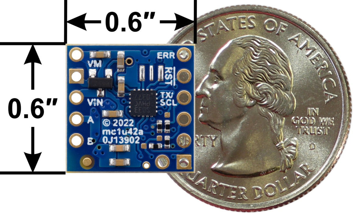 Motoron M1T256 Single I²C Motor Controller (Header Pins Soldered)