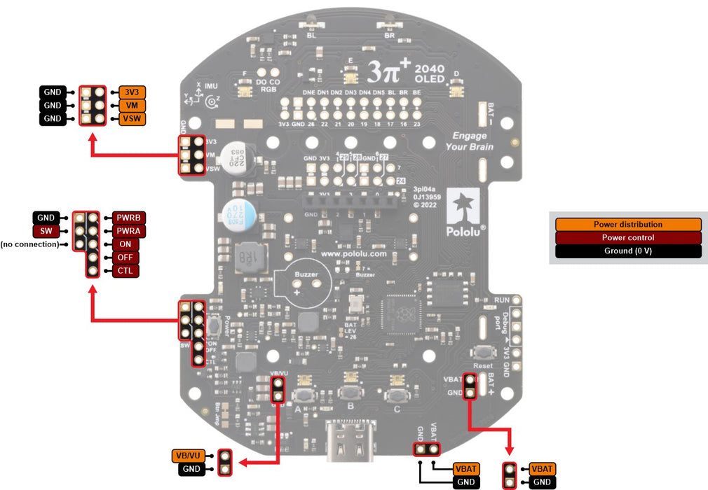 3pi+ 2040 Robot - Standard Edition (30:1 MP Motors), Assembled