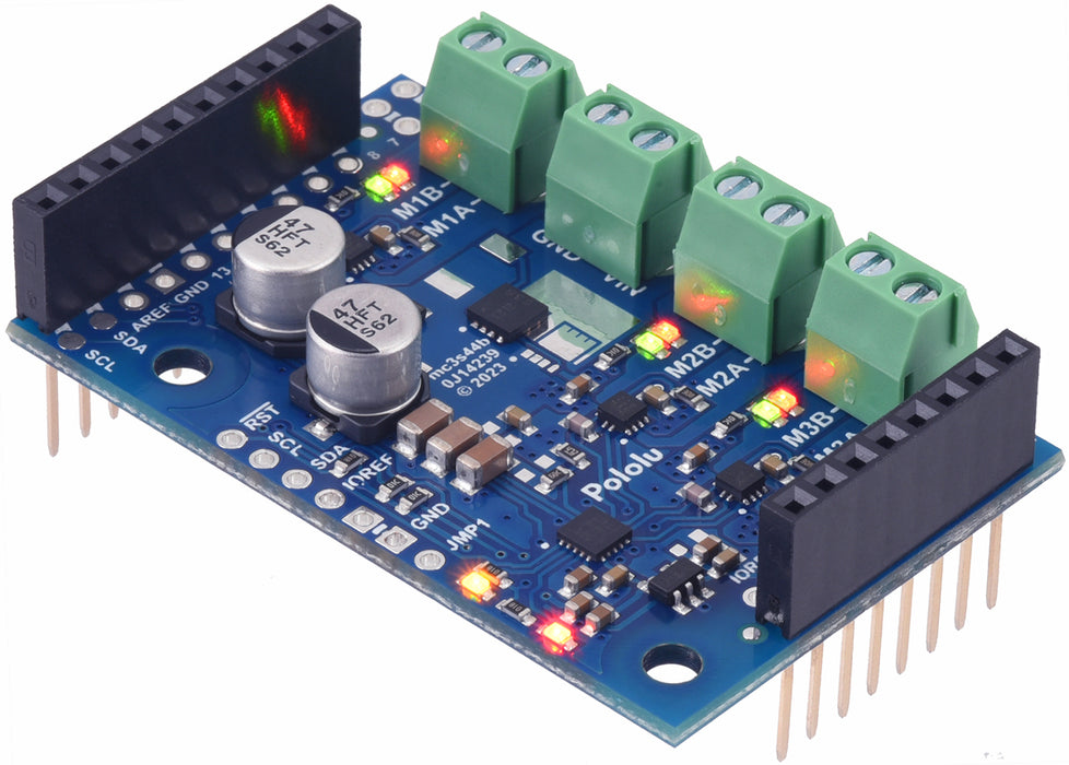 Motoron M3S550 Triple Motor Controller Shield for Arduino (Connectors Soldered)