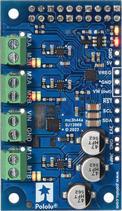 Motoron M3H550 Triple Motor Controller for Raspberry Pi (Connectors Soldered)