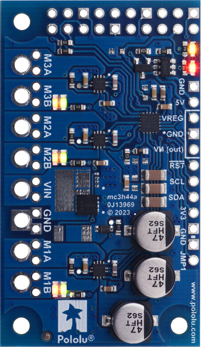 Motoron M3H550 Triple Motor Controller for Raspberry Pi (No Connectors or Standoffs)