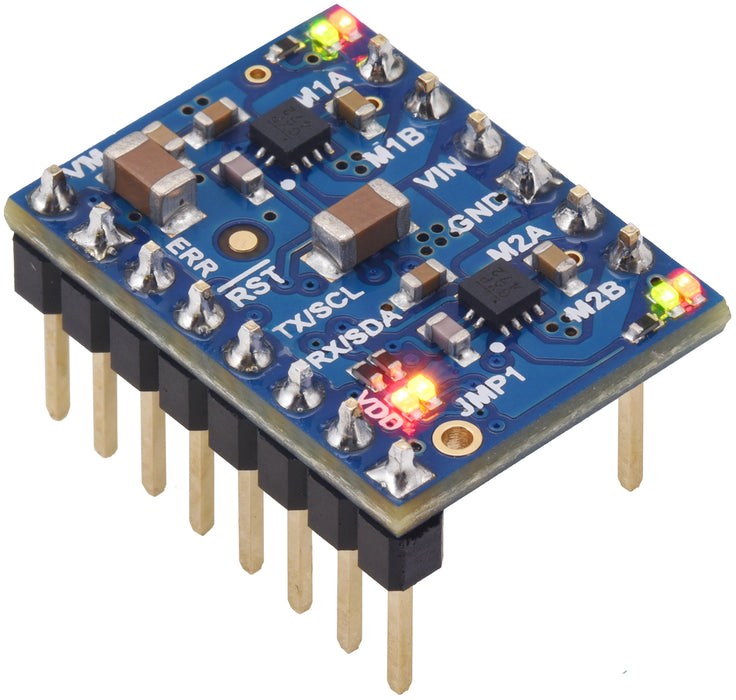 Motoron M2T550 Dual I²C Motor Controller (Header Pins Soldered)