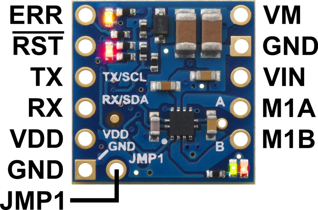 Motoron M1U550 Single Serial Motor Controller (Header Pins Soldered)