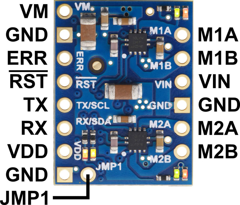 Motoron M2U550 Dual Serial Motor Controller (Header Pins Soldered)