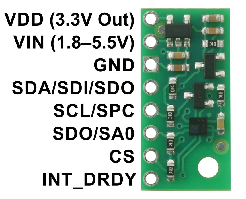 LPS22DF Pressure/Altitude Sensor Carrier with Voltage Regulator