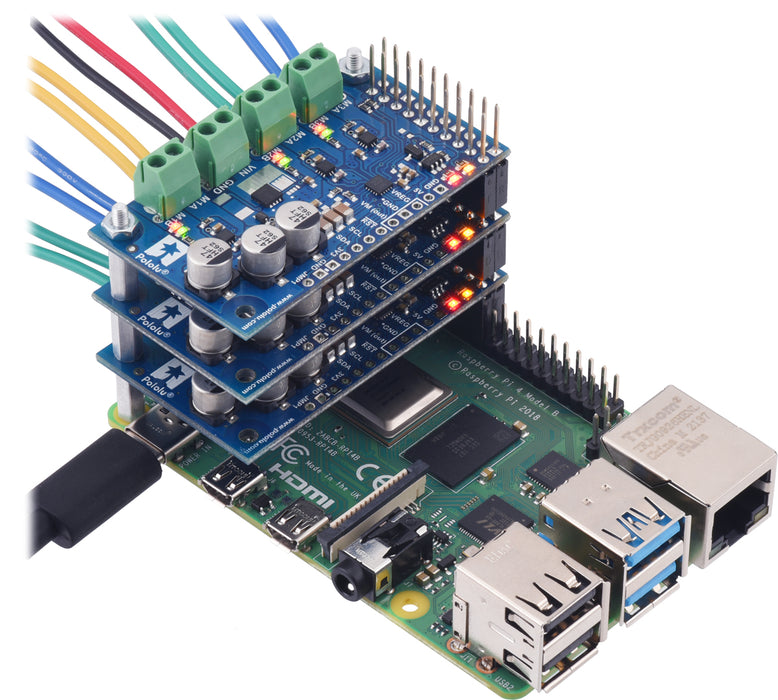 Motoron M3H550 Triple Motor Controller for Raspberry Pi (No Connectors or Standoffs)