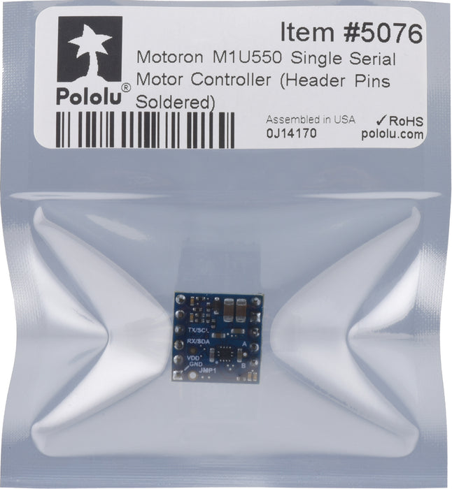 Motoron M1U550 Single Serial Motor Controller (Header Pins Soldered)