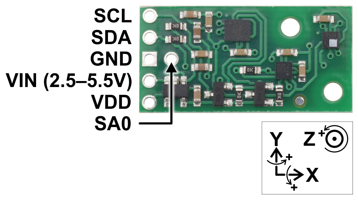 AltIMU-10 v6 Gyro, Accelerometer, Compass, and Altimeter (LSM6DSO, LIS3MDL, and LPS22DF Carrier)