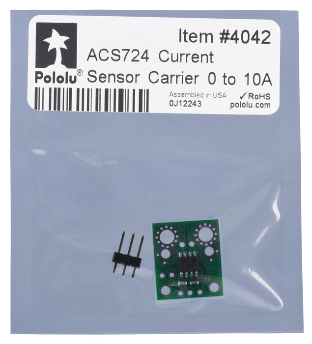 ACS724 Current Sensor Carrier 0A to 10A