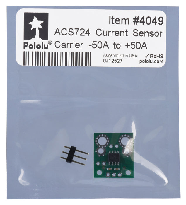 ACS724 Current Sensor Carrier -50A to +50A