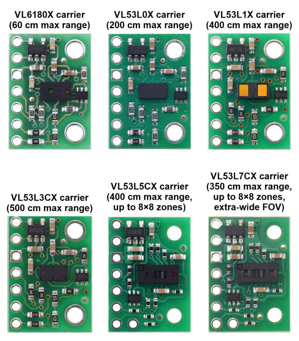 VL53L5CX Time-of-Flight 8×8-Zone Distance Sensor Carrier with Voltage Regulator, 400cm Max