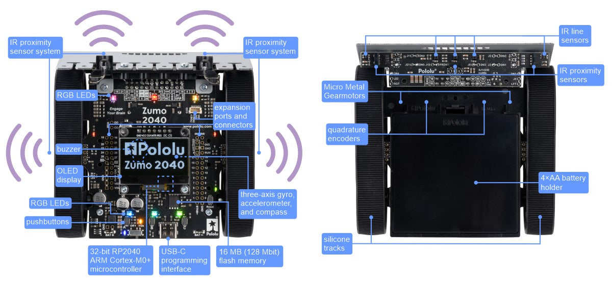 Zumo 2040 Robot Kit (No Motors)