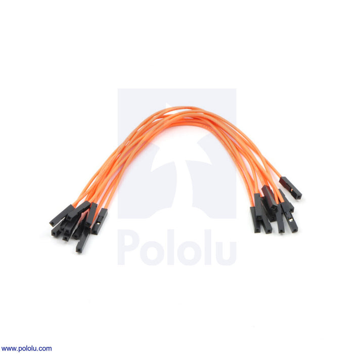 Premium Jumper Wire 10-Pack FF 6" Orange