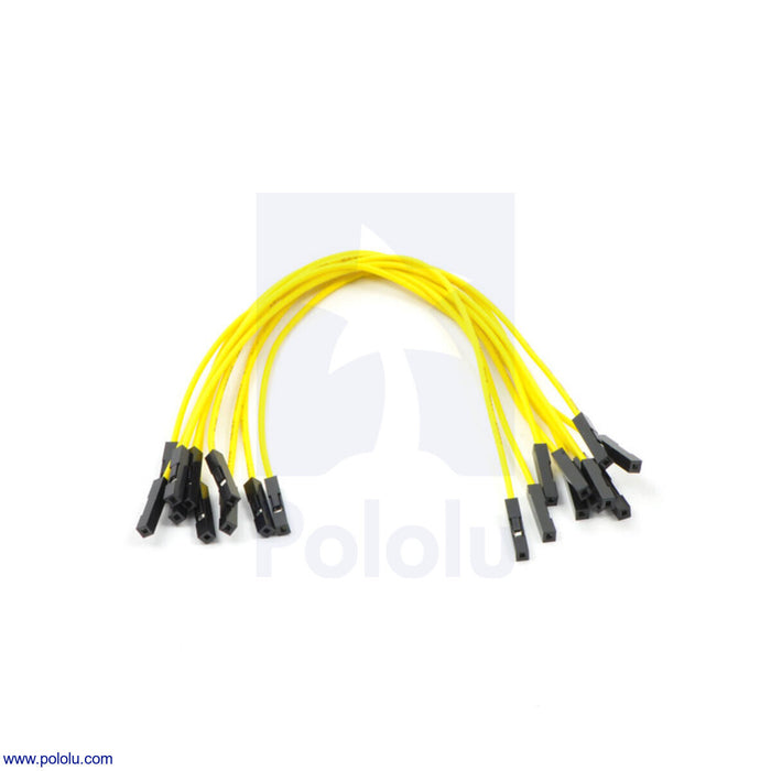 Premium Jumper Wire 10-Pack F-F 6" Yellow