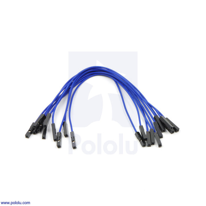 Premium Jumper Wire 10-Pack F-F 6" Blue