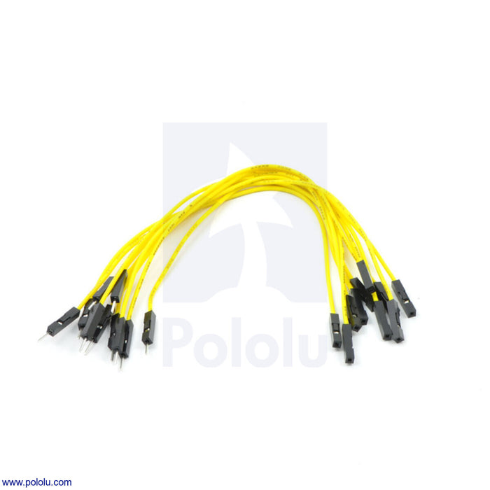 Premium Jumper Wire 10-Pack M-F 6" Yellow